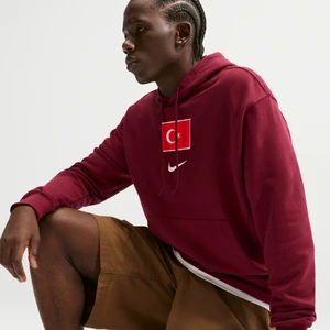Męska nierozpinana bluza z kapturem Nike Club Turcja Fleece Jogger 2026 - Czerwony