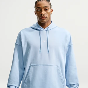 Męska oversizowa bluza z kapturem z dzianiny dresowej Nike Club - Niebieski