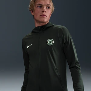 Męska piłkarska bluza dresowa z dzianiny z kapturem Nike Dri-FIT Chelsea F.C. Strike - Zieleń