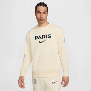 Męska piłkarska bluza dresowa z dzianiny z półokrągłym dekoltem Nike Paris Saint-Germain Club - Biel