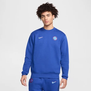 Męska piłkarska bluza dresowa z półokrągłym dekoltem Nike Chelsea F.C. Club - Niebieski