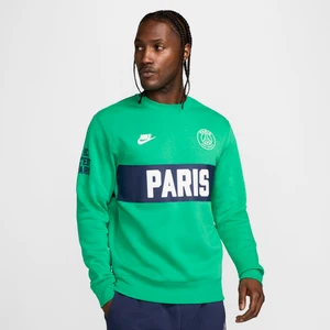 Męska piłkarska bluza dresowa z półokrągłym dekoltem Nike Paris Saint-Germain Club Sport Essentials - Zieleń
