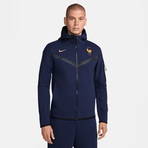 Męska piłkarska bluza z kapturem i zamkiem na całej długości Nike FFF Tech Fleece Windrunner - Niebieski
