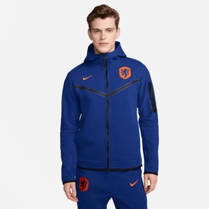 Męska piłkarska bluza z kapturem i zamkiem na całej długości Nike Holandia Tech Fleece Windrunner - Niebieski