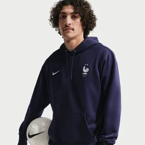 Męska piłkarska bluza z kapturem z dzianiny dresowej Nike Football FFF Club - Niebieski