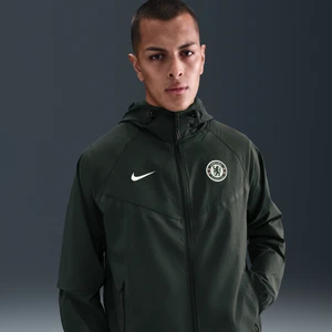 Męska piłkarska kurtka z tkaniny z zamkiem na całej długości Nike Chelsea F.C. Tech Windrunner - Zieleń
