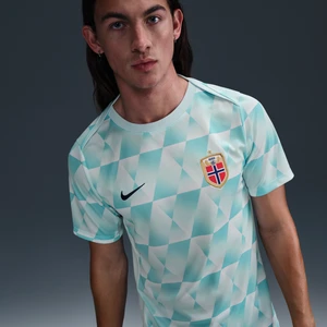 Męska przedmeczowa koszulka piłkarska z krótkim rękawem Nike Dri-FIT Norwegia Academy Pro - Niebieski