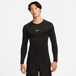 Męska przylegająca koszulka z długim rękawem do fitnessu Dri-FIT Nike Pro - Czerń