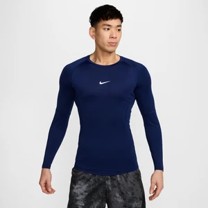 Męska przylegająca koszulka z długim rękawem do fitnessu Dri-FIT Nike Pro - Niebieski