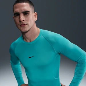 Męska przylegająca koszulka z długim rękawem do fitnessu Dri-FIT Nike Pro - Zieleń