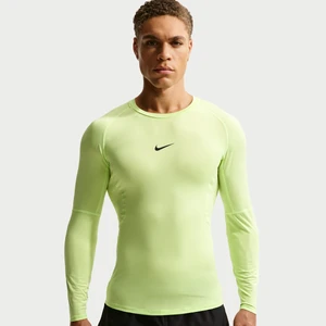 Męska przylegająca koszulka z długim rękawem do fitnessu Dri-FIT Nike Pro - Zieleń