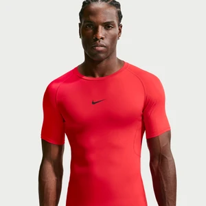 Męska przylegająca koszulka z krótkim rękawem do fitnessu Dri-FIT Nike Pro - Czerwony