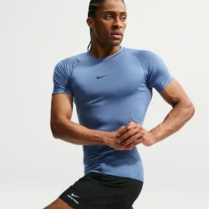 Męska przylegająca koszulka z krótkim rękawem do fitnessu Dri-FIT Nike Pro - Niebieski