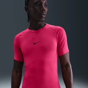 Męska przylegająca koszulka z krótkim rękawem do fitnessu Dri-FIT Nike Pro - Różowy
