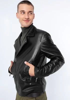 Męska ramoneska skórzana klasyczna czarna Wittchen