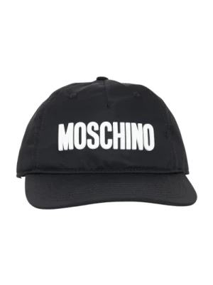 Męska regulowana czapka z logo haftowanym na płótnie Moschino