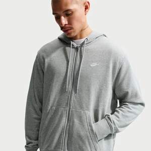 Męska rozpinana bluza dzianinowa z kapturem Nike Club - Szary