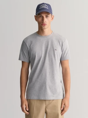 Męska szara koszulka Slim Fit z okrągłym dekoltem GANT