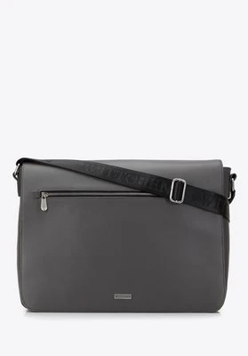 Męska torba na laptopa 13” z matowej ekoskóry na ramię szara Wittchen