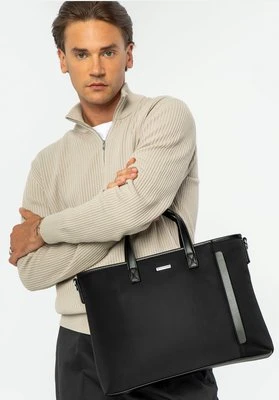 Męska torba na laptopa 13” z ozdobną wstawką czarna Wittchen