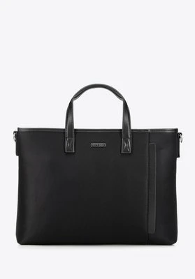 Męska torba na laptopa 13” z ozdobną wstawką czarna Wittchen