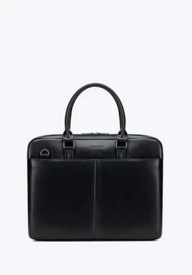 Męska torba na laptopa 15,6 cala ze skóry ekologicznej elegancka czarna Wittchen