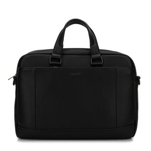 Męska torba na laptopa 15,6” z ekoskóry dwukomorowa czarna Wittchen