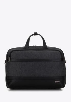 Męska torba na laptopa 15,6” z lamówką z ekoskóry czarna Wittchen