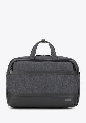Męska torba na laptopa 15,6” z lamówką z ekoskóry szara Wittchen