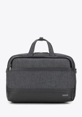 Męska torba na laptopa 15,6” z lamówką z ekoskóry szara Wittchen
