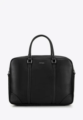 Męska torba na laptopa 15'' ze skóry ekologicznej czarna Wittchen