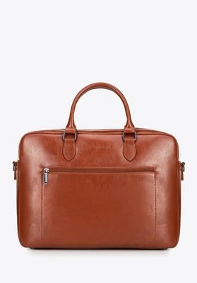 Męska torba na laptopa 16” z imitacji skóry brązowa Wittchen
