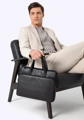 Męska torba na laptopa 16” z imitacji skóry czarna Wittchen