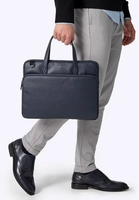 Męska torba na laptopa 16” z imitacji skóry granatowa Wittchen