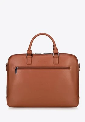 Męska torba na laptopa 16” z imitacji skóry jasny brąz Wittchen