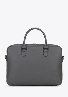 Męska torba na laptopa 16" z imitacji skóry szara Wittchen