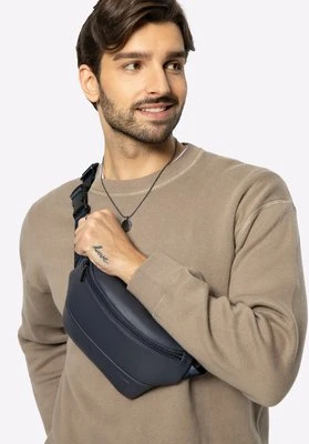 Męska torebka nerka minimalistyczna granatowa Wittchen