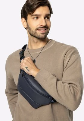 Męska torebka nerka minimalistyczna granatowa Wittchen