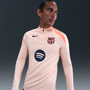 Męska treningowa koszulka piłkarska z dzianiny Nike Dri-FIT Total 90 FC Barcelona Strike (wersja trzecia) - Pomarańczowy