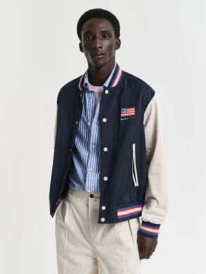 Męska wodoodporna niebieska kurtka typu varsity GANT