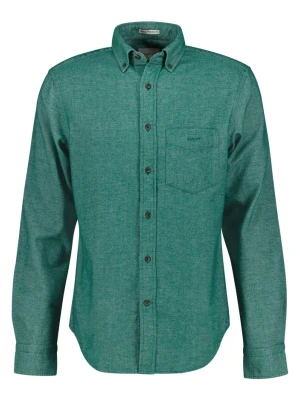 Męska zielona koszula flanelowa w jodełkę o regularnym kroju Gant