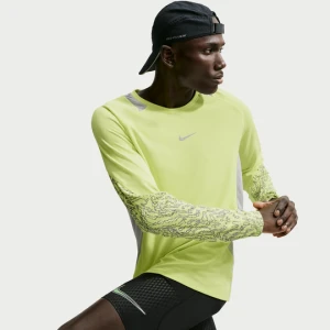Męska zimowa koszulka do biegania z długim rękawem Nike Stride Dri-FIT - Żółty