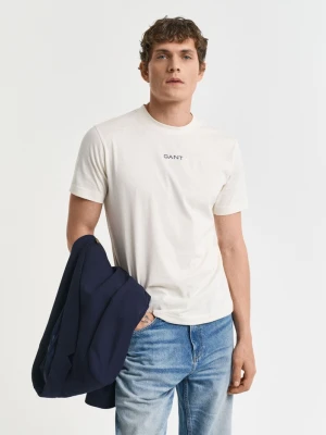 Zdjęcie produktu Męski beżowy t-shirt z małą grafiką GANT