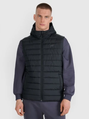 Męski bezrękawnik puchowy pikowany 4F 4FWAW25TVJAM225 - czarny
