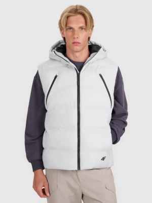 Męski bezrękawnik puchowy pikowany 4F 4FWAW25TVJAM226 - szary