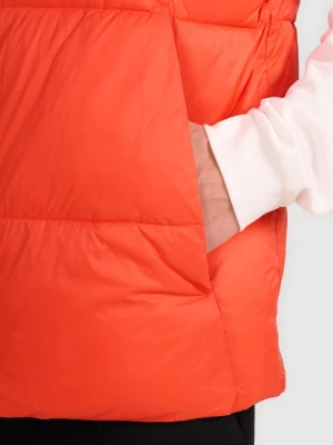 Męski bezrękawnik puchowy pikowany 4F 4FWAW25TVJAM229 - czerwony