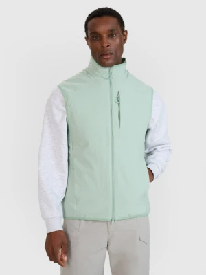 Męski bezrękawnik rozpinany ze stójką 4F 4FWSS25TVJAM194 - turkusowy