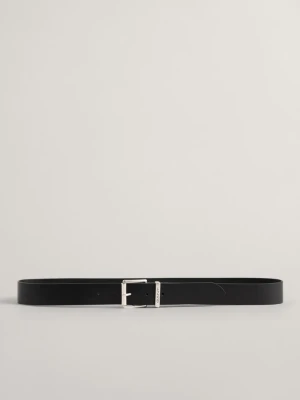 Męski czarny skórzany pasek z logo GANT