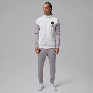 Męski dres piłkarski z kapturem Jordan Dri-FIT Paris Saint-Germain Strike (wersja nocna) - Biel