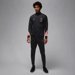 Męski dzianinowy dres piłkarski Jordan Dri-FIT Paris Saint-Germain Strike (wersja trzecia) - Czerń